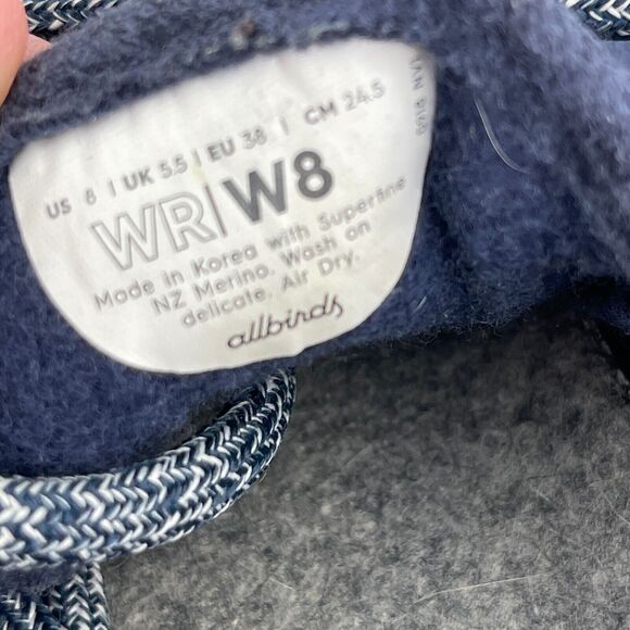 Allbirds Wool Runners Shoes Womens Size 8 Blue Lace Up Comfort Walking Sneakers - Picture 8 of 8